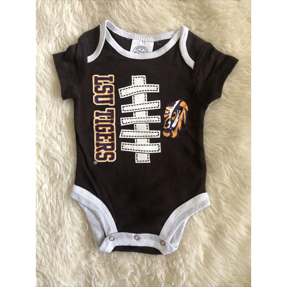 LSU Tigers Rivalry Threads Baby Bodysuit 0-3 Month Brown White Football